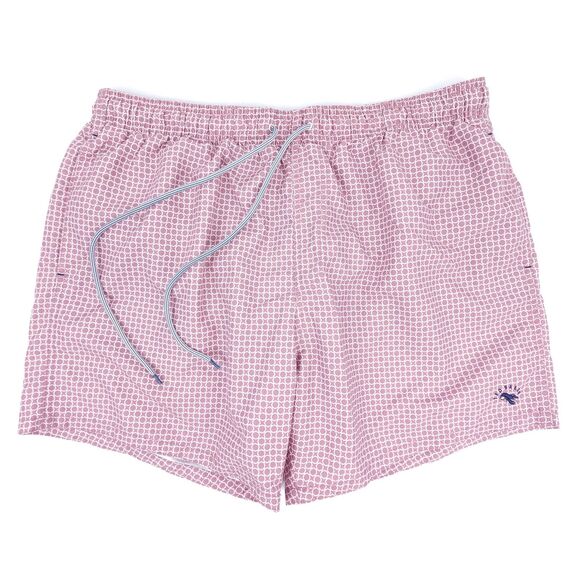 NEW Ted Baker Octagon Geometric Print Lined Swim Trunks Quiet Luxury Mauve 3XL
